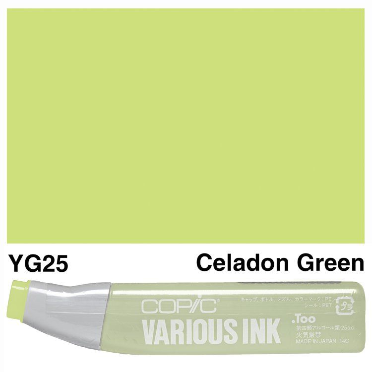 Чорнило для маркерів Copic Various Ink, #YG-25 Celadon green (Зелена морська хвиля) 