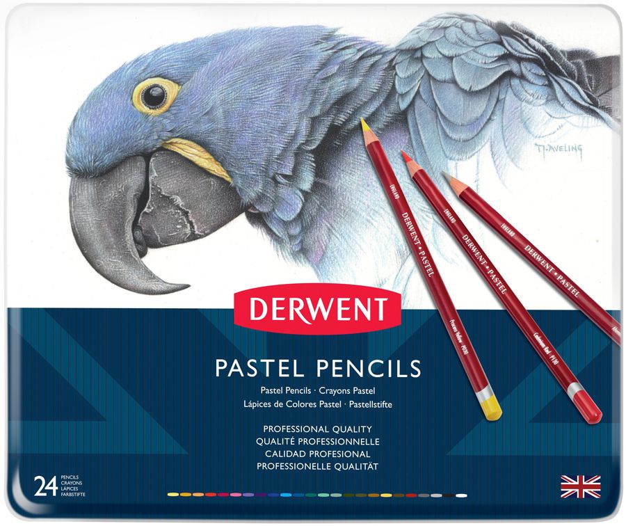 Набор пастельных карандашей Derwent "Pastel", 24 шт. в метал. коробке - фото 1
