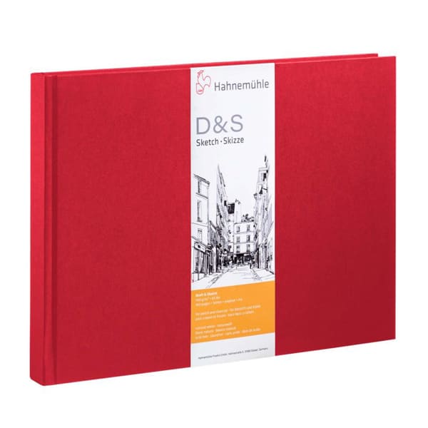 Скетчбук для начерків Hahnemuhle «D&S», пейзажний, червоний, А5, 80л, 140г/м2  - фото 1