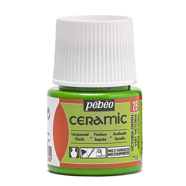 Краски для стекла и керамики Pebeo «CERAMIC» Виктория (зеленый) №28, 45 ml