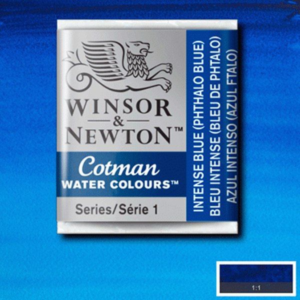 Winsor акварель Cotman Half Pan, № 327 Intense Blue (Ярко синий) - фото 1