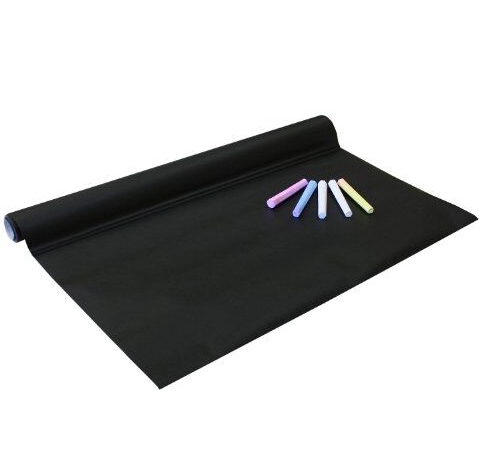 Плівка на клейовій основі для малювання крейдою+ 5 крейд, чорна, 45х200 см 