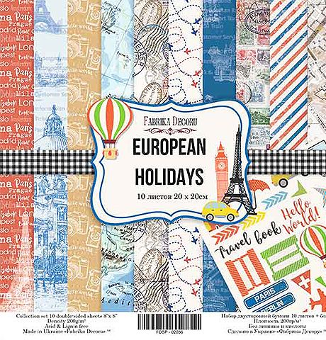 Набор скрапбумаги «European holidays», 30,5x30,5см, Фабрика Декору