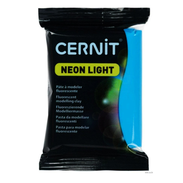 Полімерна глина Cernit Neon, 56 гр. Колір блакитний 