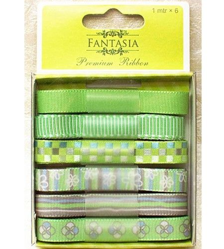 Набор лент из ткани «Лайм» 6 шт.*1 м., Fantasia