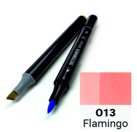 Маркер SKETCHMARKER BRUSH, цвет ФЛАМИНГО (Flamingo) 2 пера: долото и мягкое, SMB-O013