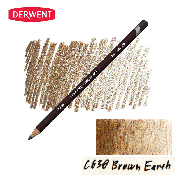 Олівець кольоровий Derwent Coloursoft (C630) Коричнева земля. 