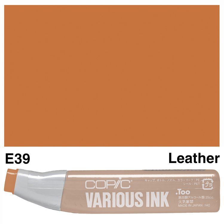 Чорнило для маркерів Copic Various Ink, #E-39 Leather (Коричнева шкіра) 