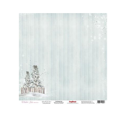 Папір для скрапбукінгу Зимовий ранок - Сніговий ліс, 30,5х30,5см 