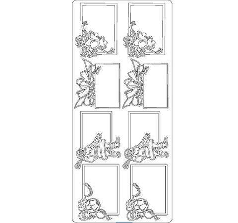 Наклейки «Новогодние рамочки», 10*25 см, Золото