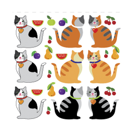 Фетр із малюнком «Кішки», 25х25 см 
