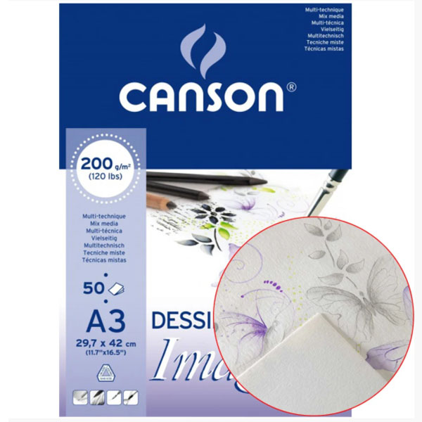 Canson Блок бумаги MixMedia Imagine (50 л.), А3, 200 g, Canson.