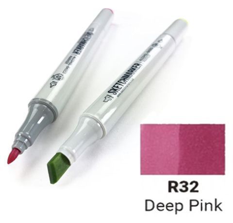 Маркер SKETCHMARKER, колір ГЛУБОКИЙ РОЖОВИЙ (Deep Pink) 2 пера: тонке та долото, SM-R032 