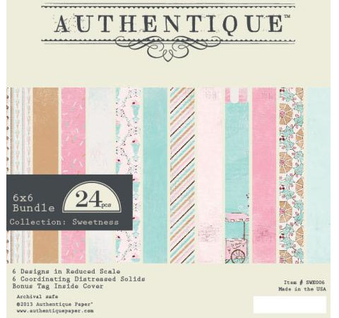 Набор бумаги Authentique «Sweetness», 15х15см, 24л.