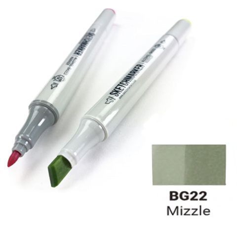 Маркер SKETCHMARKER, колір ВИМОРОС (Mizzle) 2 пера: тонке і долото, SM-BG022 