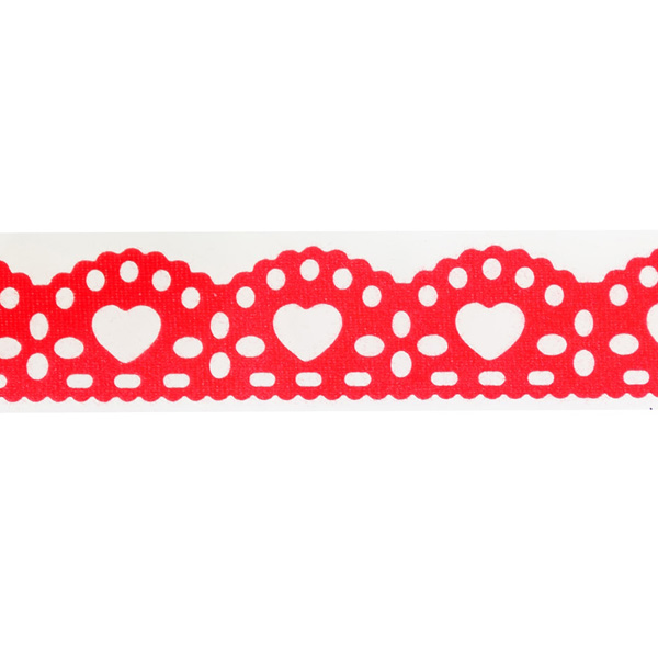 Стрічка фігурна оксамитова, червона, самоклейка, Santi "Серце", 1.5 м  - фото 2