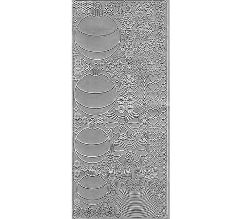 Наклейки «Новогодние шары», 10*25 см, Серебро