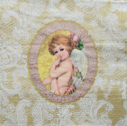 Салфетка Ангелочек в золоте