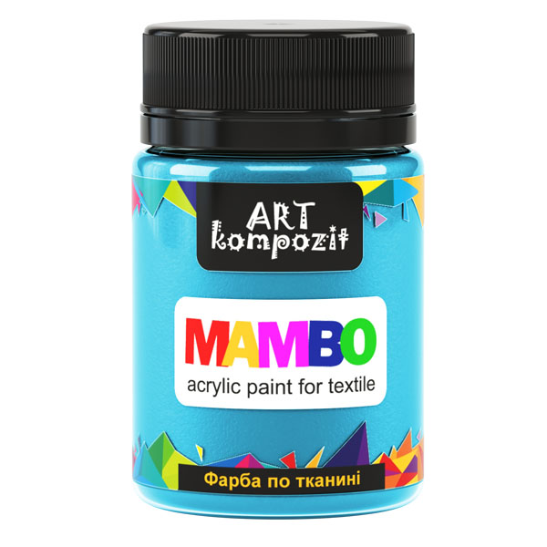 Фарба для тканини MAMBO "ART Kompozit" METALLIC, колір: 57 БЛАКИТНА ЛАГУНА, 50 ml 