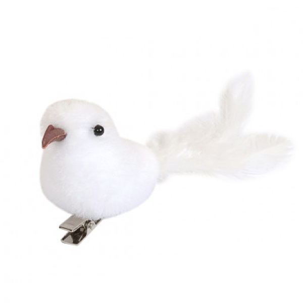 Декоративна пташка "Сінічка біла на шпильці"1шт/уп. 