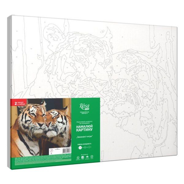 Картина за номерами Rosa Start "Закохані тигри", 35x45 см  - фото 1