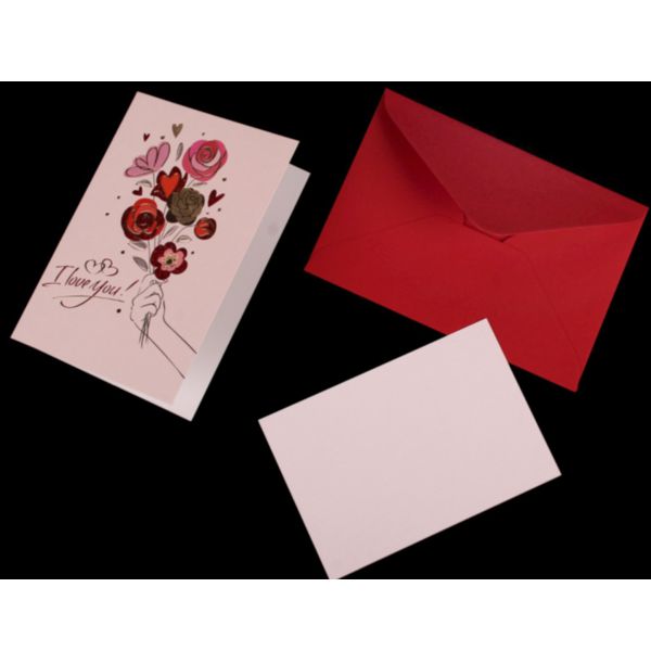 Поздравительная открытка «Valentines, Just Love, Kiss»+конверт и вкладыш, 12.5х8.5 см - фото 2