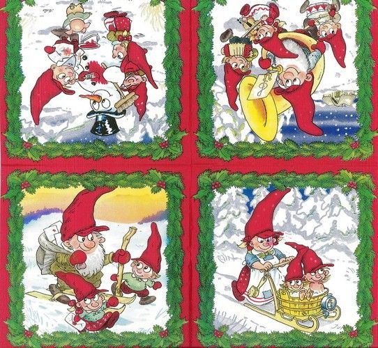 Салфетка Гномы зимой