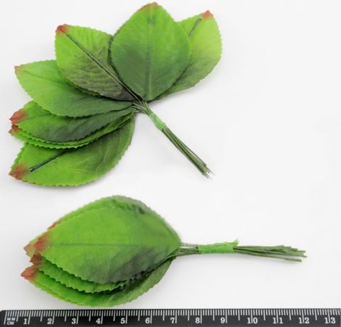 Штучне листя троянди на стеблині, 12 шт/уп. 
