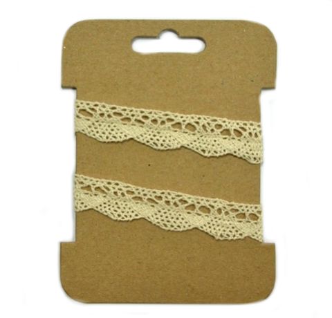 Кружевная лента, Кремовая 118357, ширина - 1,5 см, 2 метра