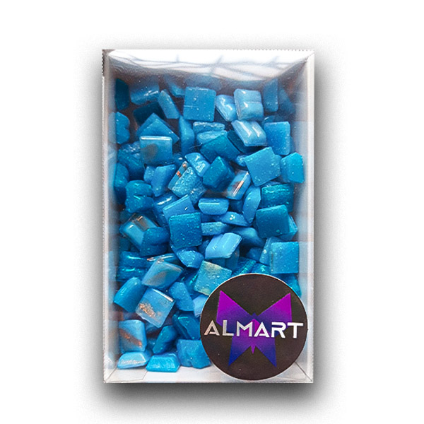 Скляна мозаїка ALMART, Мікс темно-блакитний, 10x10 мм, 150 гр (50 шт). 