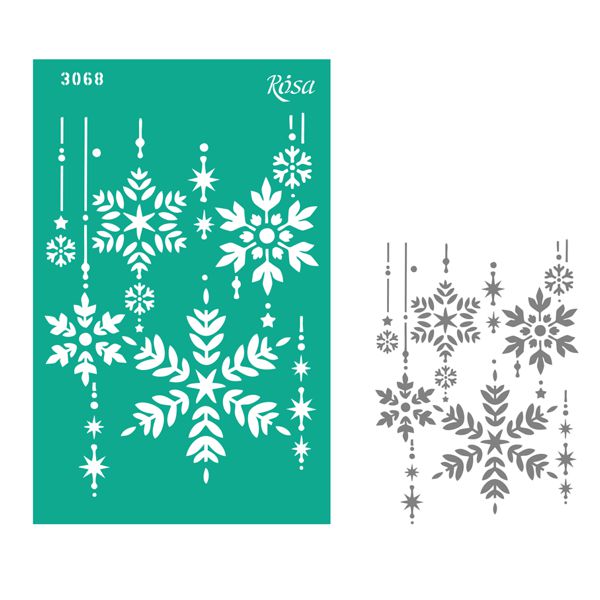 Трафарет многоразовый самоклеющийся, №3068, Фоновый 13х20см, серия „Новый год“, ROSA Talent