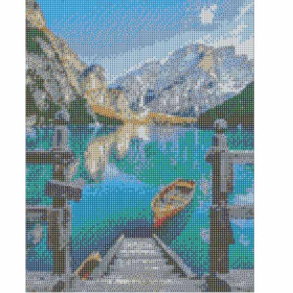 Алмазная мозаика SANTI «Зеркальное озеро», 30х40 см - фото 2