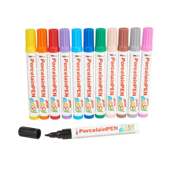 Тонкие маркеры по стеклу и фарфору Porcelain Pen (цвета в ассортименте) - фото 1
