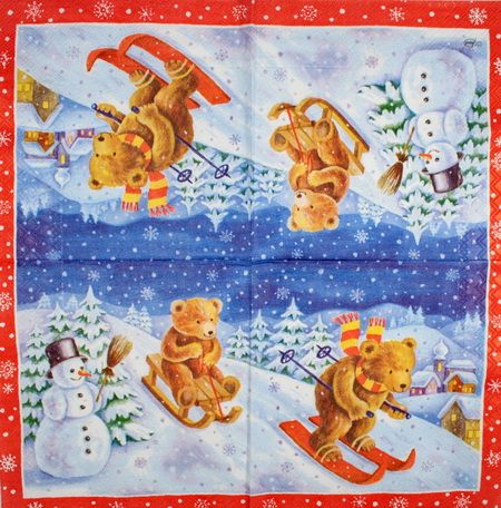 Салфетка Бесстрашный лыжник