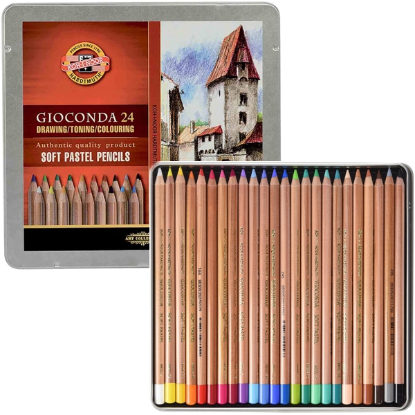 Набір олівців пастельних GIOCONDA 8828, 24 предмети, мет.уп.  - фото 1