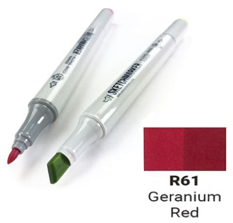 Маркер SKETCHMARKER, колір ЧЕРВОНА ГЕРАНЬ (Geranium Red) 2 пера: тонке та долото, SM-R061 