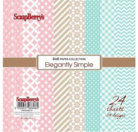 Набор бумаги ScrapBerry's «Элегантно просто», 15*15 см, 24 л.