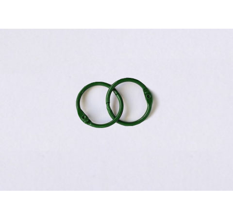 Кольца для альбома металлические D-20 мм, Зелёные, 2 шт./уп