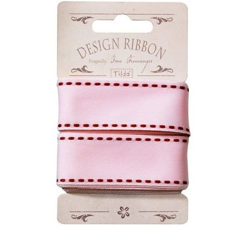 Лента декоративная «Стежки» розовый, хлопок, 25мм*3м