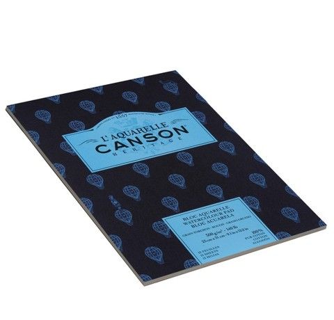 Акварельная бумага в альбоме Canson Heritage Rough, грубое зерно, 300 гр, 23х31 см, 12 л