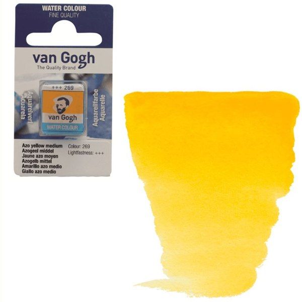 Акварельная краска Van Gogh в кювете ЖЁЛТЫЙ СРЕДНИЙ AZO (269), Royal Talens