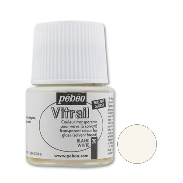 Вітражна фарба Vitrail Pebeo Білий №20, 45 ml 