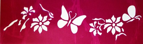 Трафарет многоразовый самоклеющийся «Бабочки над цветами»
