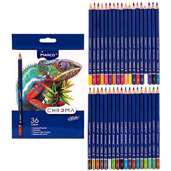 Кольорові олівці Marco Chroma, 36 кольорів (8010-36СВ) 