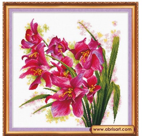 Набор для вышивки крестом «Лиловые орхидеи» (40х40 см)