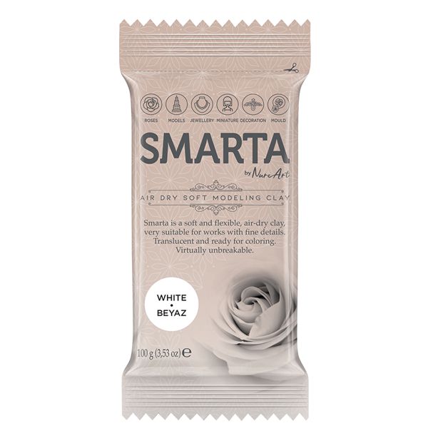 Самозатвердевающая глина SMARTA, 100 грамм. БЕЛАЯ Original