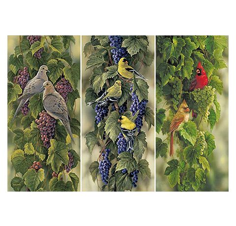 Декупажная карта «Птицы на гроздьях винограда», А4, 55 г/м2, Decards