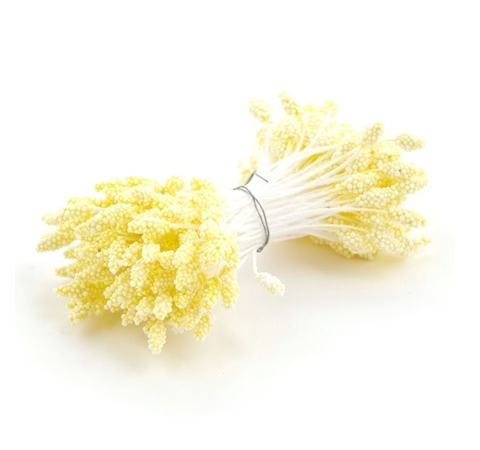 Тичинки для квітів двосторонні, Жовті 55*3 мм, 144 шт/уп 