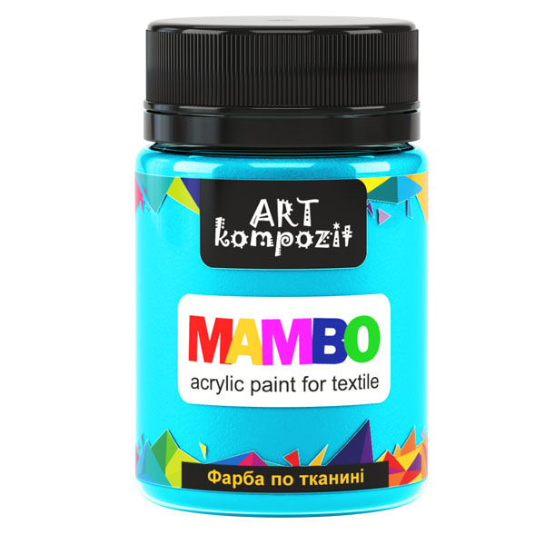 Краска для рисования по ткани MAMBO "ART Kompozit", цвет: 15 БИРЮЗОВЫЙ, 50 ml