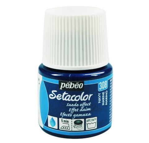 Фарба для тканини Pebeo Setacolor Opaque з ефектом замші, 308 СИНЯ МОРСЬКА, 45 ml 